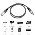 Miniatyrbillede 6 af 8: D-type flettet XLR-kabel Mikrofon MIC Audio-ledning Mixer-forbindelsesledning 1m (grå)