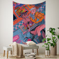 Miniatyrbillede 5 af 7: Wekity Anime Gobelin Æstetisk Kunst Hjem Baggrund Stof Dekoration Gave Boho Gobelin til Stue Soveværelse Dekoration (614-16, 51 X 59 tommer )