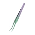 Miniatyrbillede 1 af 11: Lash Tweezers i rustfrit stål med stramt greb, buet, til eyelash extensions, grøn-lilla gradient