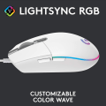 Miniatyrbilde 2 av 5: Kablet spillmus, 8000 DPI, Rainbow optisk effekt LIGHTSYNC RGB, 6 programmerbare knapper, innebygd minne, skjermkartlegging hvit ST-001
