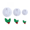 Miniatyrbillede 2 af 6: Tangker 6 stk./ Cookie Cutter Buscuit Plunger Stamp Cutter Holly Leaf Pastry Cake Fondant Sugar Craft Dekorering Bageværktøj