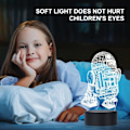 Miniatyrbilde 6 av 7: WJ R2-D2 3D nattlampe med berøringskontroll - 7 farger automatisk gradient nattlys, akryl og ABS-base optisk illusjonsnattlys Stjärnornas krig