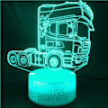 Miniatyrbillede 1 af 5: 3D lastbil traktor bil natlys bord skrivebord optisk illusion lamper 7 farve skiftende lys LED bordlampe julehjem kærlighed fødselsdag børn indretning legetøj gave