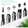 Miniatyrbilde 7 av 9: Skjeggtrimmer for menn - 19-delt sett for herrestell med hårtrimmere, elektrisk barbermaskin, barbermaskiner for bart, kropp, ansikt, øre, nese H