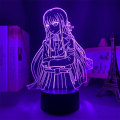 Miniatyrbillede 3 af 7: WJ 3D optisk illusionslampe Kyoko Kirigiri figur anime LED nattelys til pige soveværelse dekoration sengebord lampe børn fødselsdag jul Marutomania-B