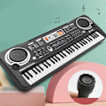 Miniatyrbillede 11 af 11: Børns keyboard klaver 61 tangenter elektronisk multifunktionel musik pædagogisk legetøj med mikrofon til drenge piger