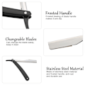 Miniatyrbillede 11 af 11: Barber Barberkniv Lige Kant Hårklipper Salon Foldbar Klinge Barberkniv med Klinge Sort