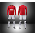 Miniatyrbillede 3 af 3: MUFC Ingen numre 2023/2024 Langærmet efterår, vinter Hjem Børn Fodboldtrøje/Shorts/Sokker Sæt  Ungdom barn Størrelser M