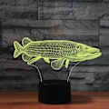 Miniatyrbillede 5 af 8: WJ 3D Marine Fish Fjernbetjening 16 Farve Natlys Illusion Akryl LED Bordlampe Sengelampe Børneværelse Skrivebordsdekoration Fødselsdagsgaver Legetøj til Børn
