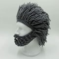 Miniatyrbild 3 av 7: Peruk Skägg Hattar Handgjorda Stickade Varma Vintermössor Skid Rolig Mask Beanie för Män Kvinnor,A