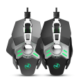 Miniatyrbilde 7 av 9: 7-knapps programmerbar mekanisk gamingmus med fargerike lys, kablet mus - svart
