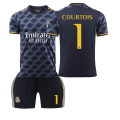 Miniatyrbild 1 av 2: Real Madrid bortaställ för barn säsongen 23/24 1 COURTOIS L