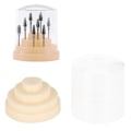 Miniatyrbillede 5 af 11: 48 huller neglepoleringshoved displayholder stativ negle slibehoved opbevaringsboks manicure værktøj beigeMTJ-3/beige