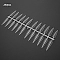 Miniatyrbilde 3 av 11: 240PCS Foldable Flat-Back Pointed Nail Tips Manicure Color Display Practice Tool (Transparent)
