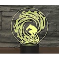Miniatyrbilde 4 av 8: WJ 3D Surfing Fjernkontroll 16 Farger Nattlys Illusjon Akryl LED Bordlampe Sengelampe Barn Soverom Skrivebord Dekor Bursdagsgaver Leker for Barn