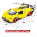 Miniatyrbild 2 av 4: Bugatti Vision GT Superbil 1/32 Zink Legering Die-Cast Dragbil Modell Leksak Ljud och Ljus för Pojke Flicka Present (Gul)
