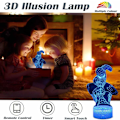 Miniatyrbillede 2 af 7: WJ 3D Illusion LED-lampe Superhelt 3D Natlampe til børn 16 farver skiftende berøring og fjernbetjening Dekorlampe til drenge piger julegaver Spindelmannen