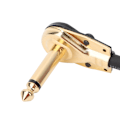 Miniatyrbillede 9 af 9: Guitar Pedal Kabel Sort Gylden Vinkel Stik Musikinstrument Tilbehør 33cm Længde