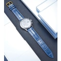 Miniatyrbild 2 av 5: AVEKI Watch i äkta läder Flerfärgat vattentätt för män kvinnor, G-blå (19 mm)