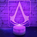 Miniatyrbillede 4 af 5: 3D LED Natlampe Spil Assassins Creed Logo Natlys Gave til Børn Soveværelse Dekoration Farveskiftende Børne Studieværelse 3D Lampe D