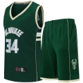 Pikkukuva 2 / 9: Miesten Koripallopaita, 34 Milwaukee Jersey Paidat, Muodikkaat Koripallopaidat, Lahja Koripallofaneille, Vihreä, 2XL