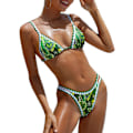 Miniatyrbild 1 av 6: Dam badkläder sexig trosa mikro bikini Ditsy blommig tvådelad baddräkt färgblock bandeau baddräkt 2pcs Triangle Grass2 L