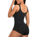 Miniatyrbillede 4 af 5: Shapewear til kvinder, mavekontrol, body shaper, lynlås, åben overdel, bodysuit --- sort (størrelse XL)