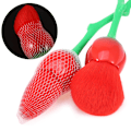 Miniatyrbild 3 av 3: 100 st Fashion Makeup Brush Net Kosmetisk Mesh Skydd Ros Skyddande Vaktöverdrag Vit