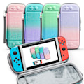Miniatyrbild 8 av 8: Nintendo Switch/Switch Lite Gradient Förvaringsväska Bärväska Med Bärbar NS-tillbehör Med Fäste (Gradvis grön lila)