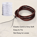 Miniatyrbilde 6 av 7: Elastisk snor for armbånd, 1 mm x 110 meter robust, elastisk snor for smykkefremstilling, halskjeder, perling - hvit White Black and White