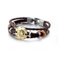 Miniatyrbilde 1 av 5: Wekity Punk Alloy Lær Armbånd for Constellation Flettet Tau Armbånd Armring