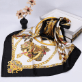 Miniatyrbillede 5 af 6: 2 stk. 35\" Satin Silke-lignende Hårbånd Bandana Let Hovedbeklædning Hals Ansigts Tørklæder Dækker til Kvinder, Kæde3 Sort+Rød
