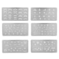 Pikkukuva 1 / 11: 6 kpl Kynsilakkalevysetti Ruostumaton Teräs DIY Manikyyri Suorakulmainen Malli Stencil