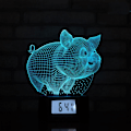 Miniatyrbild 1 av 5: Nattlampor Presenter, 3D Lampa med Klocka, 16 Färger som Byter, Touch och Fjärrkontroll (Gris)