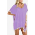 Miniatyrbilde 2 av 6: Wekity Badetøy Coverups for Kvinner Chiffon Badetøy Bikini Badetøy Strand Cover Ups (Lilla)