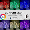 Miniatyrbilde 2 av 7: WJ Anime Light Rengoku Kyoujurou Figur 3D Led Illusjon Nattlys Berøring/Fjernkontroll Fargeendring for Romdekor Manga Sengelampe USB Bordlampe
