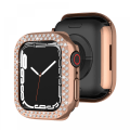 Miniatyrbild 1 av 5: Lyxig kristall strass styv PC-ramfodral för Apple Watch Series 7 41 mm - All-Around Bumper Case (roséguld)