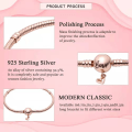 Miniatyrbild 5 av 7: AVEKI 925 Sterling Silver Rose Gold Ormkedja Armband Grundläggande Berlock Armband Passar Alla Berlocker, med KÄRLEK gåvor för Tonårsflickor Kvinnor, 6,7 tum/17 cm