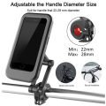 Miniatyrbilde 5 av 5: Vanntett justerbar 360° svingbar sykkeltelefonholder for telefoner under 6,8'' - Svart [Speilmodell] (Enkeltpakning)