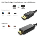 Miniatyrbillede 2 af 5: DisplayPort til HDMI 6 fod forgyldt kabel, Avacon Display Port til HDMI adapter han til han sort (4K*2K), 3-pak