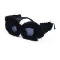 Miniatyrbillede 1 af 3: (Sort) Natklub Solbriller Kvinder Plys Fuzzy Cat Eye Solbriller Punk Blød Fløjl Shades Damer Håndlavet Fest Maskerade Briller