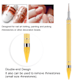 Miniatyrbillede 9 af 11: Dobbeltsidet negleprikningstegningsmalingspen slikfarve neglevoksstenplukker manicure gul
