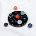 Miniatyrbild 4 av 4: 1 set naturlig obsidian 5 cm sju stjärnor array kristallkvarts boll reiki yoga meditation prydnader chakran stenar helande stenar