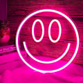 Miniatyrbild 1 av 3: Smile Face Neon Sign Led Neon Light Väggdekor Smiley Face Light Up Signs USB-drivna Neon Signs för Sovrum Barnrum（Rosa）