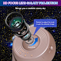 Miniatyrbillede 5 af 7: Galaxy Projektor, 13 i 1 HD Planetarium Galaxy Stjerneprojektor til Soveværelse, 360° Roterende Stjerneprojektor Galaxy Lys med Justerbar Rose Gold