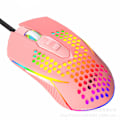 Miniatyrbild 1 av 4: Spelmus, Trådbunden Ergonomisk Spelmus med 6 Programmerbara Knappar, för Windows PC-spelare (Rosa)