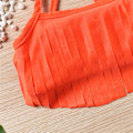 Miniatyrbild 3 av 7: AVEKI Flickor Tofs Strand Sport 3-delad UPF 50+ Bandad Tankini Baddräkt, 18-24 Månader, Orange