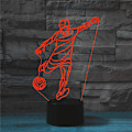 Miniatyrbillede 2 af 5: WJ 3D Fodbold LED Natlampe Illusion Natlampe 16 Farve Skiftende Bord Dekoration Gave Akryl Flad ABS Base USB Kabel Legetøj