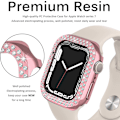 Pikkukuva 3 / 5: Apple Watch Series 7 41 mm:lle, Luksusinen Kristalliriipusinen Jäykkä PC-Kehys Kotelo Apple Watch Series 7 - Kaikki Puolen Bumper Kotelo (vaaleanpunainen)