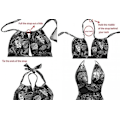 Miniatyrbillede 6 af 7: Maternity badedragt i ét stykke med V-hals, graviditetsbadetøj, halter-maternity-bikini, sort, 2XL